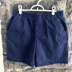 SIZE 10 LANDS END MID-RISE NAVY BLUE ELASTIC WAIST SHORTS WITH 4 POCKETS